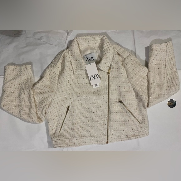 NWT ZARA ZIPPERED TEXTURED JACKET SIZE XL NWT - Picture 9 of 9
